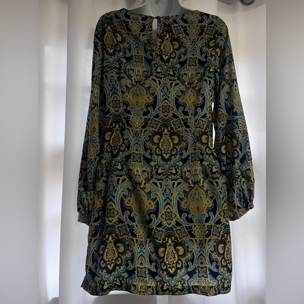 Elegant Paisley Print Dress Couture dress by Lovposh sz M - Picture 3 of 7
